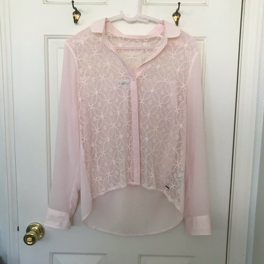 Abercrombie & Fitch Pink lace blouse (S) - Picture 1 of 1